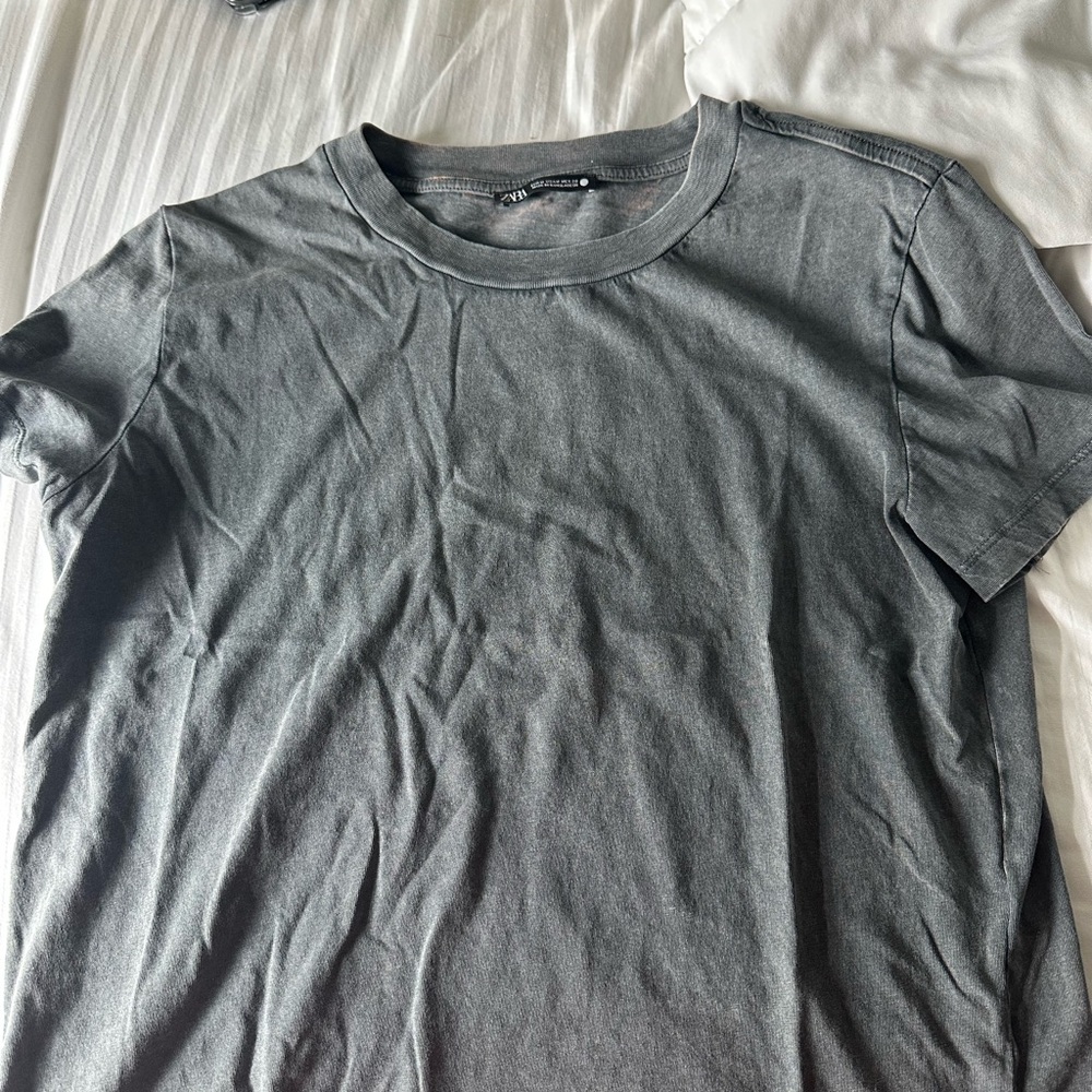 TWO FOR THE PRICE OF ONE!! Zara T Shirt Women Grey and Green